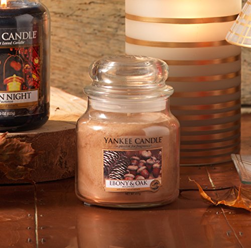 Yankee Candle 1519668E Ebony and Oak Kerze, Glas, sand, 9,5 x 9,5 x 13,8 cm - 2