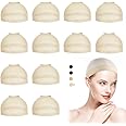 Dreamlover Nude Wig Cap for Women, Hair Net for Wigs, Wig Cap to Hold Wig in Place, Stocking Cap for Wigs, 12 Pieces