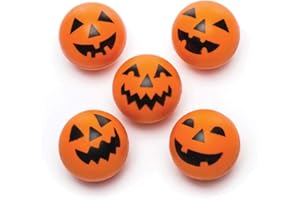 Baker Ross Pumpkin High Bouncy Balls (Pack of 8) for Kids Halloween Party Bags Fillers, Bouncy Balls