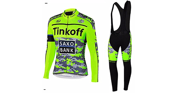 Manica Lunga TINKOFF GREEN Ciclismo Maglia manica lunga ciclismo  Abbigliamento bici Jersey Autunno-Inverno + pantaloni lunghi (XL) :  Amazon.it: Abbigliamento