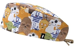 Robin Hat - Cuffia Chirurgica Donna e Uomo, Cuffietta Chirurgica Capelli Corti, Cuffie Sala Operatoria Regolabile, Cotone 100%, Sanitarie, Infermiera, Dentista, Taglia Unica, Chewbaca & Friends