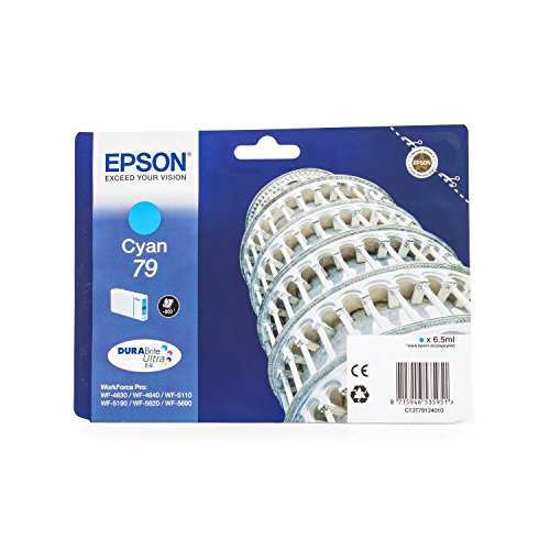 Original Tinte passend für Epson WorkForce Pro WF-4630 DWF Epson 79 , T7912 , T79124010 C13T79124010 , T791240 – Premium Drucker-Patrone – Cyan – 6,50 ml - 2