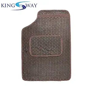 Kingsway Dotted Style Designer Car Mats of Heavy Quality for Mahindra XUV 500 (Old Model) (Set of 5, Brown Color, PVC)