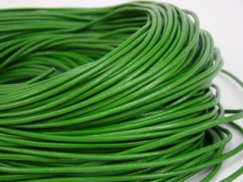 Lederband, Lederschnur, Lederriemen 5 m. Rund 2,0 mm. Grün