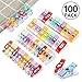Produktbild Nähen klammern clips, Yosemy 100 Stück Nähen Klammer 27 x 10 mm, 27 x 4 mm Nähen Zubehör Kunststoff Nähzubehör Klammern Nähklammern Stoffklammern Wonder Clips für Nähen, Quilting Clips, Mehrfarbig