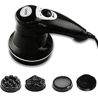 AGARO ATOM Electric Handheld Full Body Massager with 3 Massage Heads & Variable Speed Settings for Pain Relief and…