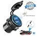 Produktbild Rocketek USB Steckdose Auto KFZ Ladegerät Buchse, 12V/24V Dual USB Anschluss Zigarettenanzünder Steckdose Adapter 5V 4.2A Dose Schnellladung für Boot Motorrad Truck ATV LKW, Blaue LED Anzeige