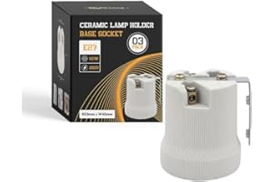 LEDSONE 3 x E27 Base Bulb Holder ES Lamp Holder Base White Ceiling Lamp Holder Max 250V,60W,Metal Heat Resistance Ceramic Porcelain Holder