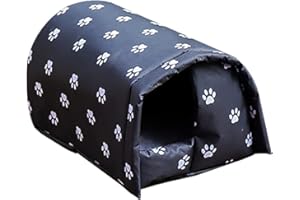 Vinnykud Niche d'extérieur pour Chat Imperméable PVC Maison d'animaux avec Doublure Douce, Pliable Résistant Aux Intempéries Abri pour Animaux De Compagnie Maison pour Chats imperméable en été