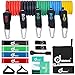 Produktbild Odoland Resistance Bands Widerstandsband Set aus Trainingsguide-5 Bänder Mit Unterschiedlicher Stärke-4 Loop Bänder-Griffe-Türanker-Fußschlaufen für Sporttraining Muskelaufbau
