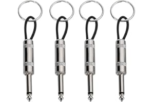 SIYIFEI 4 Pack Guitar Plug Keychain Guitar Key Holder 6.35mm Audio Plug Type Keychain for Marshall Key Holder Wall Mounted