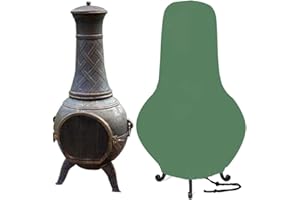 JK-GMTE Protective Fire Pit Heater Cover - Waterproof Outdoor Patio Chiminea Cover (Green)
