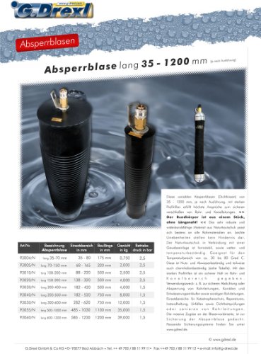 Absperrblase Dichtkissen lang variabel 70-150 mm - 3