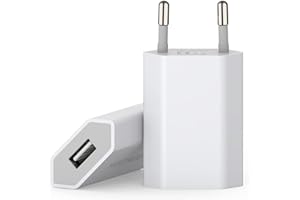 HECHOBO Prise USB Secteur, (2 Pack) Embout Chargeur pour iphone, Samsung Xiaomi Sony LG Smartphones, iWatch, appareils Photo, tablettes, MP3 etc, Universel 5V Adaptateur Secteur USB