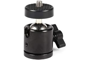 Yunir Mini Ball Head, 360° Mini Ball Head Bracket Mount, for 1/4" Camera Tripod & 3/8" Flash Holder
