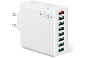 TUPNEUF USB Ladegerät, 8 Ports USB Stecker 40W ladeadapter für 16 15 14 13 12 11 XS XR X 8 7, Samsung, QC 3.0 Adapter Schnellladegerät Mehrfach Netzteil Netzstecker Ladestecker Stromadapter Steckdose Charger