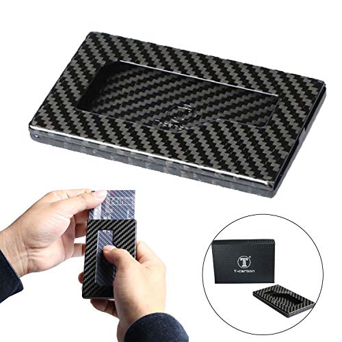 Preisvergleich Produktbild FancyAuto Kohlefaser Kreditkartenbox Anti-RFID Visitenkartenetui Kreditkartenetui Anti-Entmagnetisierung Ausweishülle Credit Card Holder ideal für Damen und Herren Arbeit und Reise(Highlight)