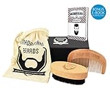 Bartbürste & Bartkamm - Hochwertiges Bartpflege-Set -...