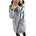 Produktbild Trenchcoat,Dasongff Damen Winter Zipper Strickmantel Warm Plus Mantel Strickjacke Sweatshirt Kapuzenjacke Top Seiten Reißverschluss übergangsjacke (4XL, Grau)