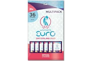 HEART FOR CARDS Topps Official Women's Euros 2025 Sticker Collection - Multipack with 6 Sticker Bags (30 Stickers) - Euro 2025 Collectable Fun for Fans + Heartforcards® Shipping Protection