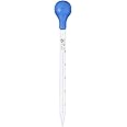 letcdfer Glass Scale Line Pipette Lab Dropper Dropping Pipet Blue Rubber Head Pipettors Dropping Pipettes Glass Pipette Dropper Lab Liquid Transfer Dropping Pipettes(10ML,1PC), PC (Polycarbonate)