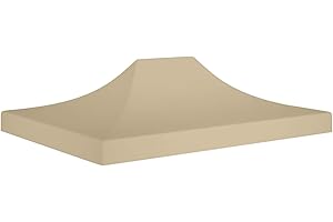 Tidyard Techo de Carpa para Celebraciones Toldo de Cenador Techo de Carpa de Jardín Beige 4 x 3 m 270 g/m²