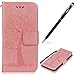 Produktbild WIWJ ZTE Blade V9 Handyhülle,ZTE Blade V9 Hülle, Flip Wallet Schutzhülle Magnetic Case Hülle[Imprinted Baum und Eule Handyhülle] Kreative Muster Design Bookstyle Tasche Hülle für ZTE Blade V9-Rosa