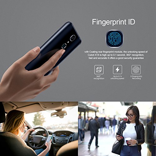 Cubot X18 (2017) Android 7.0 4G-LTE Dual Sim Smartphone ohne Vertrag, 5.7 Zoll (18:9) IPS HD Touch-Display, 3GB Ram+32GB interner Speicher, 16MP Hauptkamera / 13MP Frontkamera, Split Screen Mode Funktion, Fingerprint Sensor, 2.5D gebogener Bildschirm, nutzbares GPS, Benachrichtigungs-LED, Gold