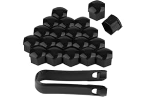 ARAMOX Osłona piasty koła, nakrętka zabezpieczająca śrubę piasty koła, 20 szt., nakrętka 17 mm, osłona koła samochodowego, antykradzieżowa (czarna)