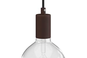 creative cables Kit portalampada E27 cilindrico in Metallo - Cilindrico, Ruggine Scura Verniciata