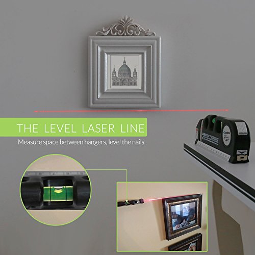 TILY Mehrzweck-Laser Level Laser Maßnahme Line 8 ft + Maßband Lineal Angepasst Standard und Metrisches Herrscher - 2