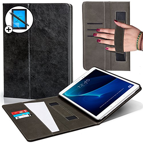 Forefront Cases® Samsung Galaxy Tab A 10.1 SM-T580 Leder Hülle Schutzhülle Tasche Smart Case Cover Stand - Rundum-Geräteschutz und intelligente Auto Schlaf / Wach Funktion inkl. Eingabestift und Displayschutz