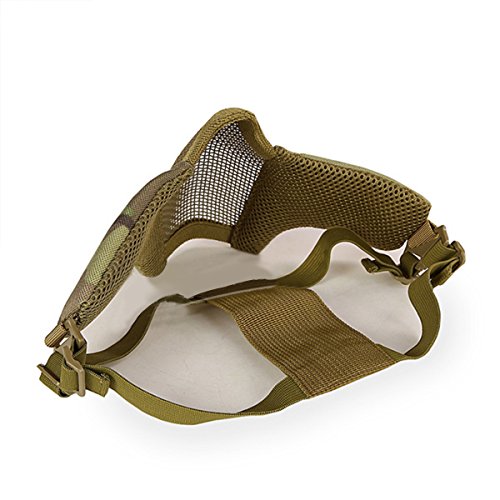 GES Tactical Foldable Half Face Mask Outdoor Equipment Mask Protective Mesh Riding Breathable Mask for Airsoft Paintball CS with Adjustable Belt Strap (CP) reviews GES Tactical Foldable Half Face Mask Outdoor Equipment Mask Protective Mesh Riding Breathable Mask for Airsoft Paintball CS with Adjustable Belt Strap (CP)