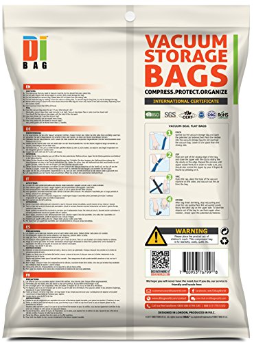 DIBAG ® 6er Pack Platzsparer Vakuum-Kleiderbeutel 130 x 90 cm. - 2