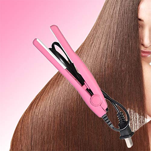 Mini hair straightener Iron Pink Ceramic Electronic Hairs Straightening styling tools Home Use with pink color
