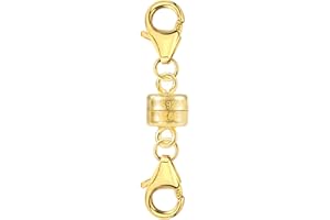 ‎ALEXCRAFT ALEXCRAFTMagnet Kettenverschluss Gold Doppel Karabinerverschluss, 925 14k Gold Magnetverschluss Schmuckverschluss Magnet Halsketten Kettenverlängerung Armbänderverschluss Magnetverbinder