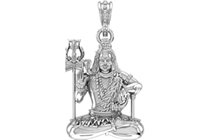 MTROLLS Pendentif Dieu Shiva en argent sterling (92,5 % de pureté) pour homme et femme, médaillon Seigneur Shiv en argent pur pour bonne santé et richesse, pendentif en argent sterling_38, petit, argent
