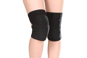 EQLEF Protège-Genoux Antidérapants pour Genoux de Yoga Rembourrés au Yoga pour Adulte et Ajustables, Genouillère Danse Adultes S Noir 44x16 cm