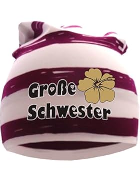 gestreifte Baby,- und Kinder Beanie Sommer Farben / Große Schwester / in 10 Designs / KU 35 - 57