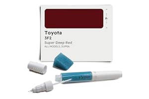 Genuine Colors Penna a vernice Super Deep Red 3F2 compatibile/ricambio per Toyota rosso [include uno strumento di lisciatura]