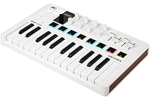Arturia - MiniLab 3 - Controlador MIDI Universal para Producción Musical, con Paquete de Software Todo en Uno - 25 Teclas, 8 Almohadillas, white