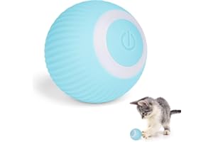 Adiwo Interactive Cat Toys Ball, Smart Cat Toys for Indoor Cats Adult, 360° Rotating Automatic Cat Ball Toy with LED Light, USB Rechargeable Kitten Toys for Stimulate Instinct Chasing Ball, Blue