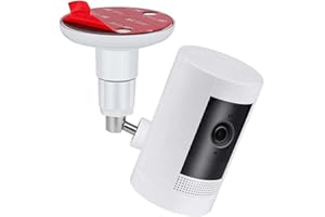 PAIKIUU 1Pcs Adhesive Ring Camera Mount Wall Mount without Drilling, Ring Camera Mounting Bracket Stick Up Mount 360 Degree Adjustable Screwless for Arlo Ring Surveillance Camera White