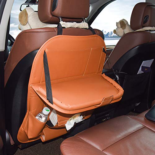 Organizzatore Backseat in pelle Pu, 1Pack Tappetini antiscivolo multifunzione per auto Organizzatori con 7 tasche Supporto da tavolo impermeabile
