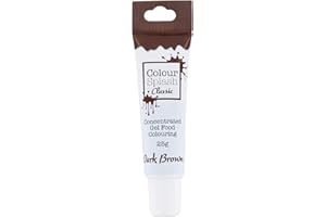 CULPITT Colour Splash Food Colouring Gel | Dark Brown | Highly Concentrated Gels, Easy To Use Squeezy Tubes, Edible Ingredients, Transform Plain Cakes Into Bright, Eye-Catching Creations - Dark Brown 25g