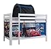 Produktbild Relita BE3001117-B90+TX5302081 Etagenbett BENI, Maße 208 x 140 / 210 x 103 cm, Liegefläche 90 x 200 cm, Buche massiv weiß lackiert, mit Textil-Set Disney Cars