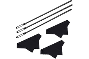 QEQSHQO 3 pièces Ensemble de Nettoyage de flûte Professionnel, Baguette de Nettoyage de flûte, Lingettes de Nettoyage pour l'entretien de Votre Instrument (Noir)