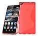 Price comparison product image Cadorabo DE-105634 Huawei Ascend P8 Mobile Phone Case Flexible TPU Silicone S-Line Design Red