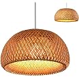 Retro Bambus Deckenlampe, Handgewebt, Ø 40 Cm – Natürliches Rattan-Design, E27 Fassung, Für Wohnzimmer & Schlafzimmer