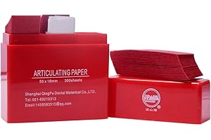 ANNWAH 300Pcs Dental Articulating Paper, Thicker Articulating Paper 100μm Thickness, Highlight ICP Contact Points, Color Red